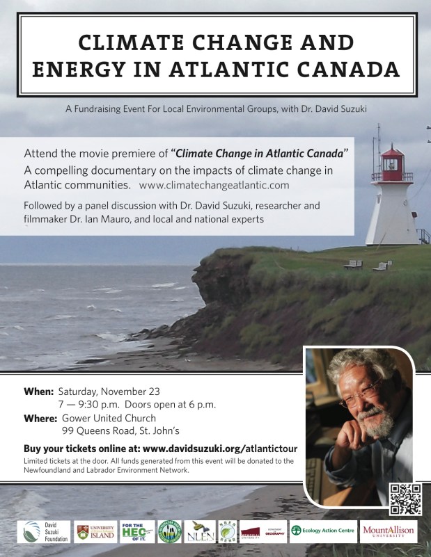 Climate Change Tour with David Suzuki on Saturday, Nov.&nbsp;23rd!